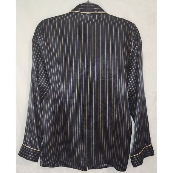VICTORIA'S SECRET pajama top lounge wear Size M Black gold stripes. - Picture 3 of 5